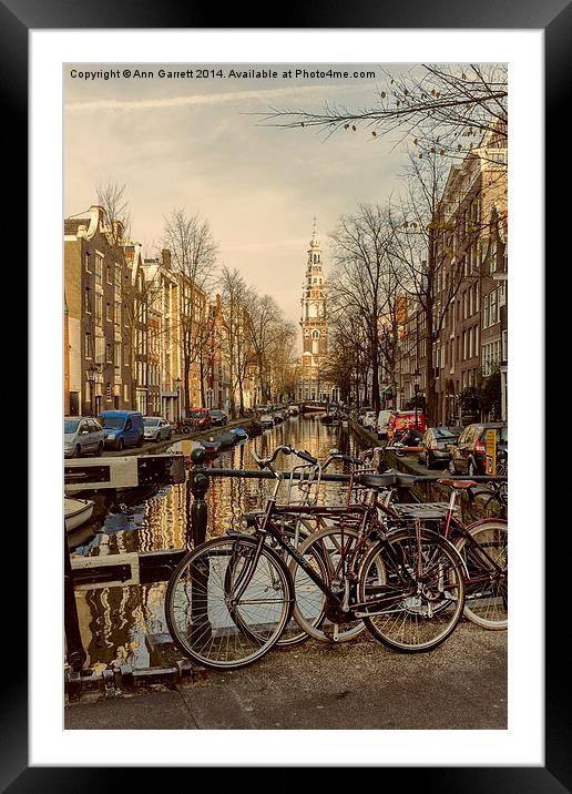 Bicycles and Zuiderkerk Amsterdam Framed Mounted Print by Ann Garrett