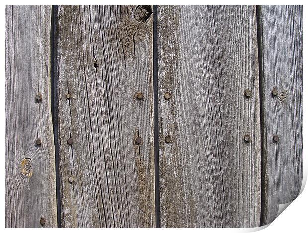 Old Barn Door Wood Print by George Thurgood Howland