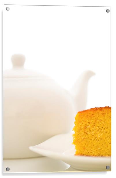 A Pot of Tea and Cake Acrylic by ann stevens