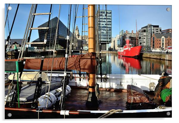 Albert Dock Merseyside Acrylic by Gary Kenyon