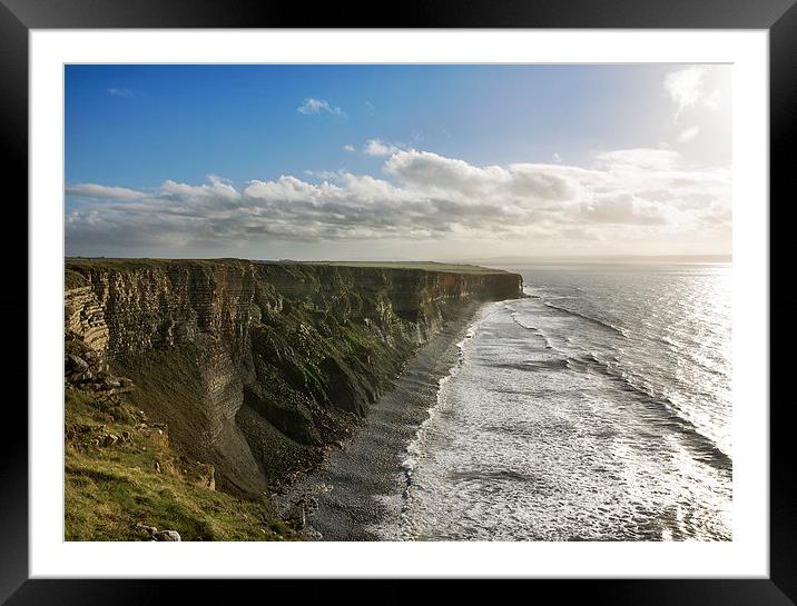 Unbroken Cliffs Framed Mounted Print by Purple OneTwoEight