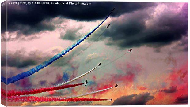 red arrows painting the sky Canvas Print by jay clarke