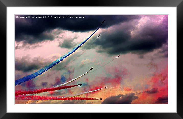 red arrows painting the sky Framed Mounted Print by jay clarke