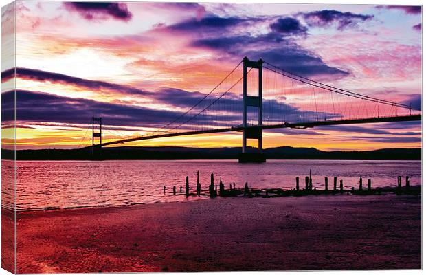 Sunset Over Aust Canvas Print by Gary Horne