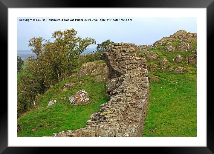 Hadrians Wall near Walltown Quarry Framed Mounted Print by Louise Heusinkveld