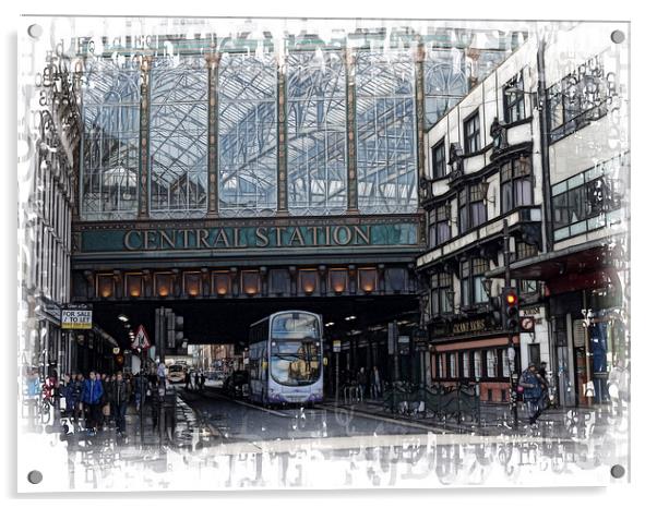 Central Station Glasgow Acrylic by Fiona Messenger