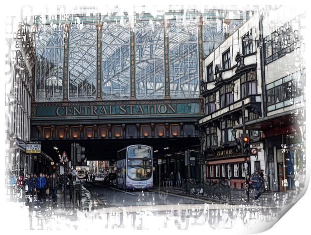 Central Station Glasgow Print by Fiona Messenger
