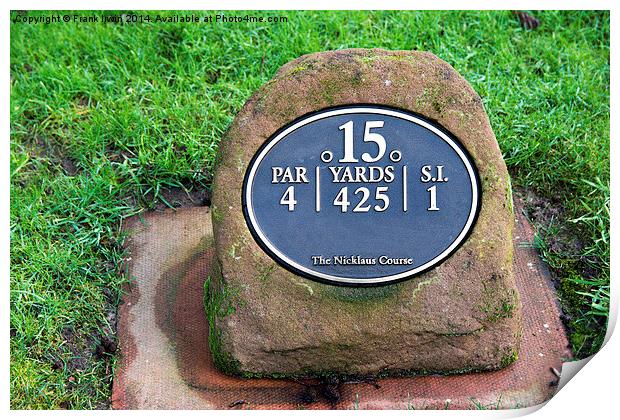 A golf course Tee marker Print by Frank Irwin