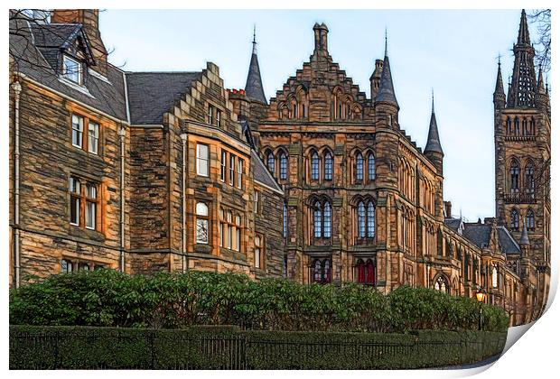 Glasgow University Print by Fiona Messenger