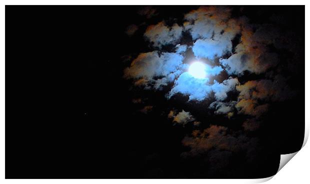 moon in the clouds Print by david hopson
