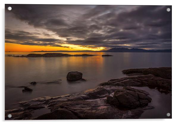 Arran Sunset Acrylic by Paul Messenger