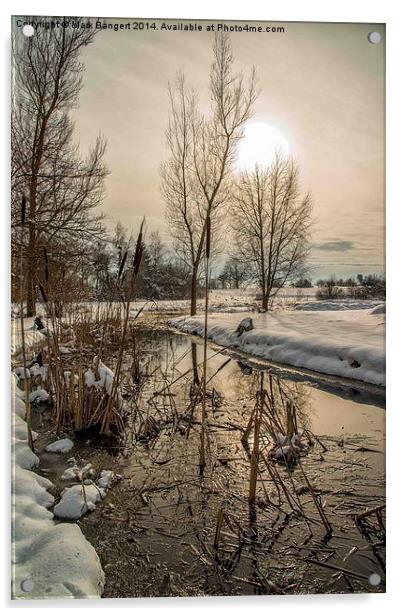Winter Water Landscape Acrylic by Mark Bangert
