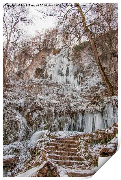 Frozen Waterfall, Bad Urach Print by Mark Bangert