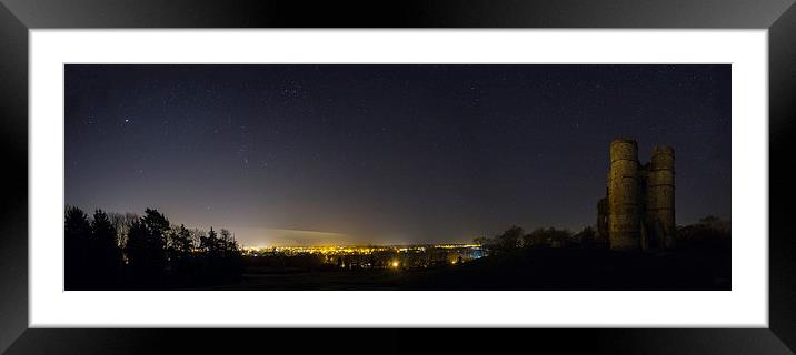 Donnington Castle Panoramic Framed Mounted Print by Tim Burgess