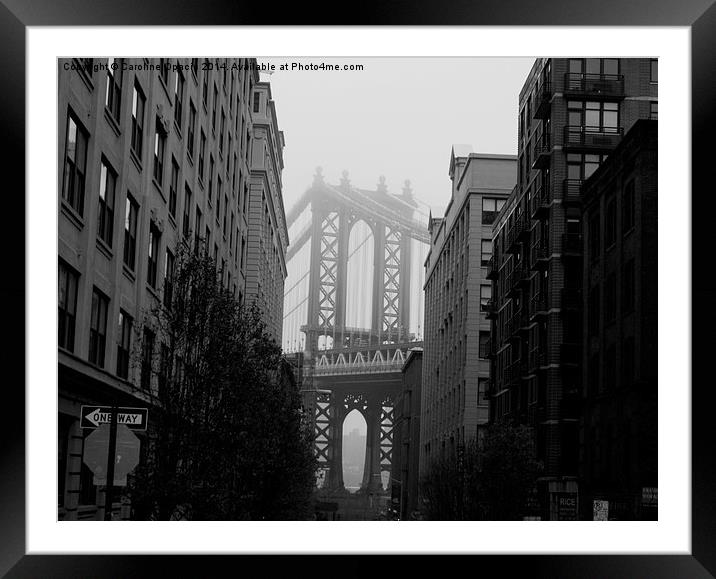Brooklyn Bridge in NYC Framed Mounted Print by Caroline Opacic