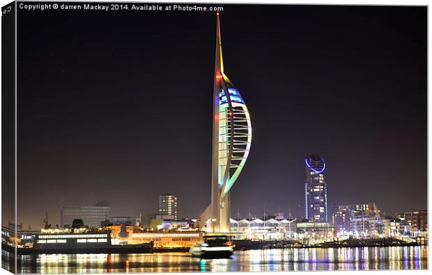 spinaker by night Canvas Print by darren Mackay