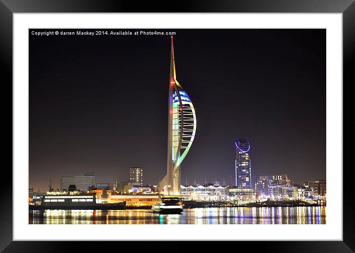 spinaker by night Framed Mounted Print by darren Mackay