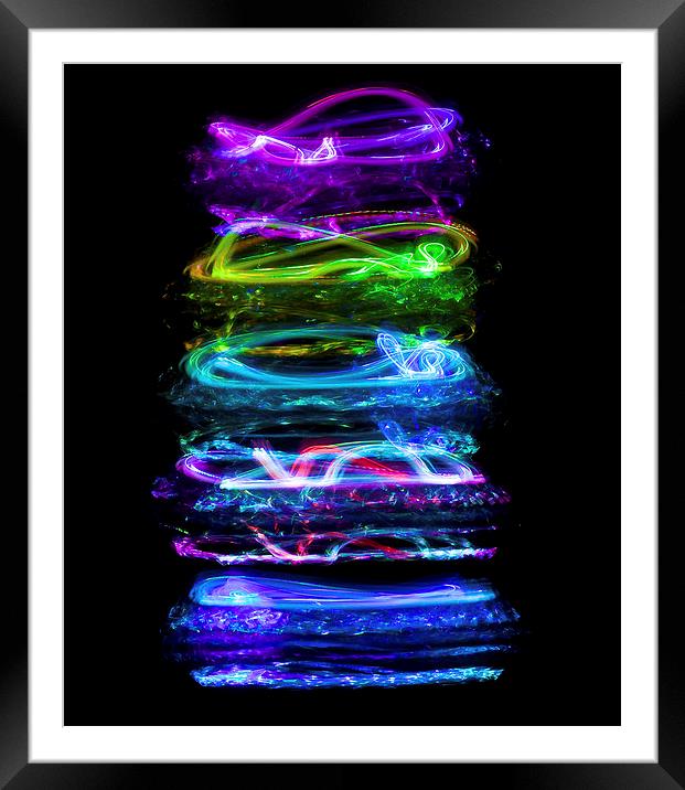 Colour Swirl Stack Framed Mounted Print by David Yeaman