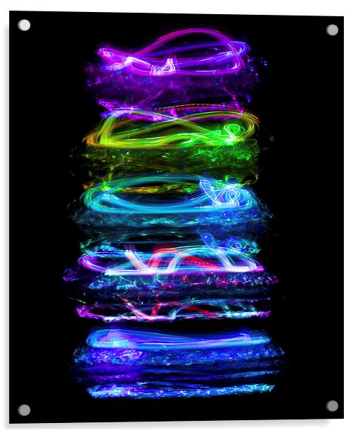 Colour Swirl Stack Acrylic by David Yeaman