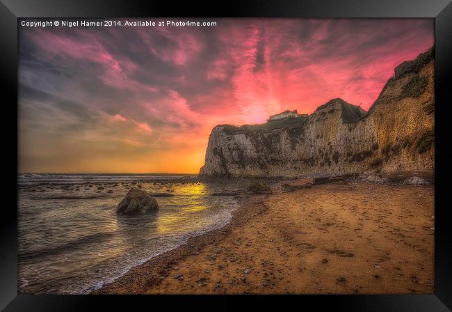 Freshwater Redoubt Sunset Framed Print by Wight Landscapes