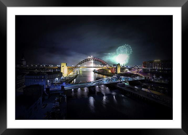 Newcastle New Year Celebrations 2014 Framed Mounted Print by Paul Appleby