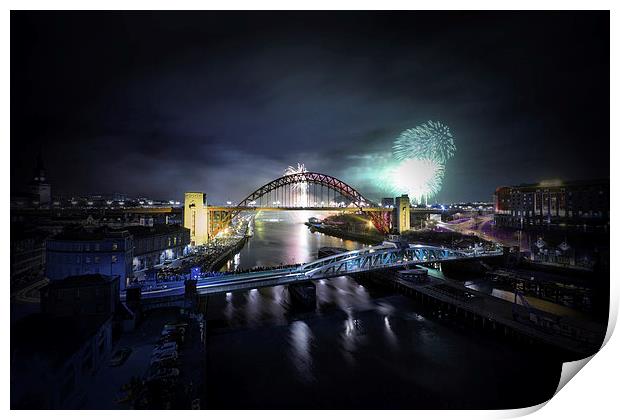 Newcastle New Year Celebrations 2014 Print by Paul Appleby