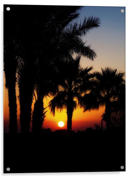 Cyprus Sunrise Acrylic by Canvas Prints by Kathy Chadwick
