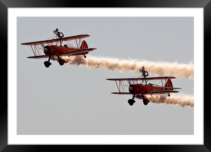 Biplane wingwalkers Framed Mounted Print by Paul Nicholas