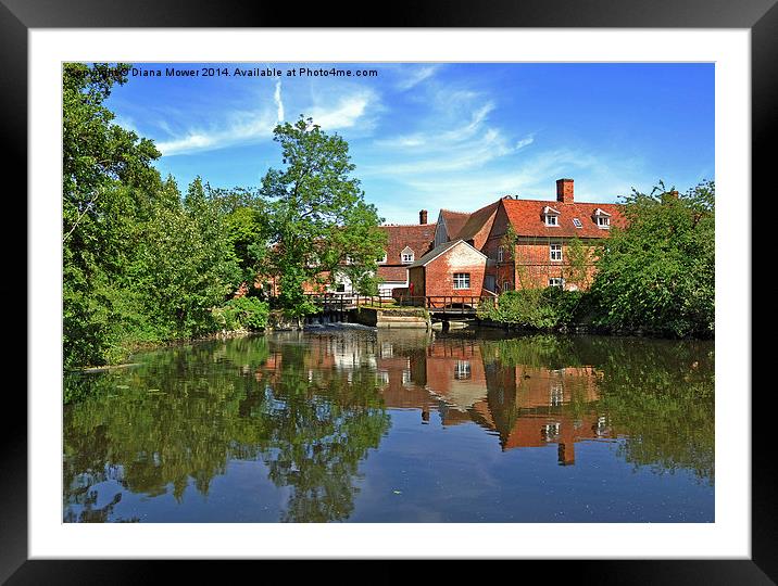 Flatford Mill Framed Mounted Print by Diana Mower