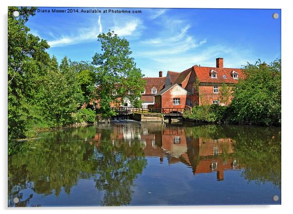 Flatford Mill Acrylic by Diana Mower