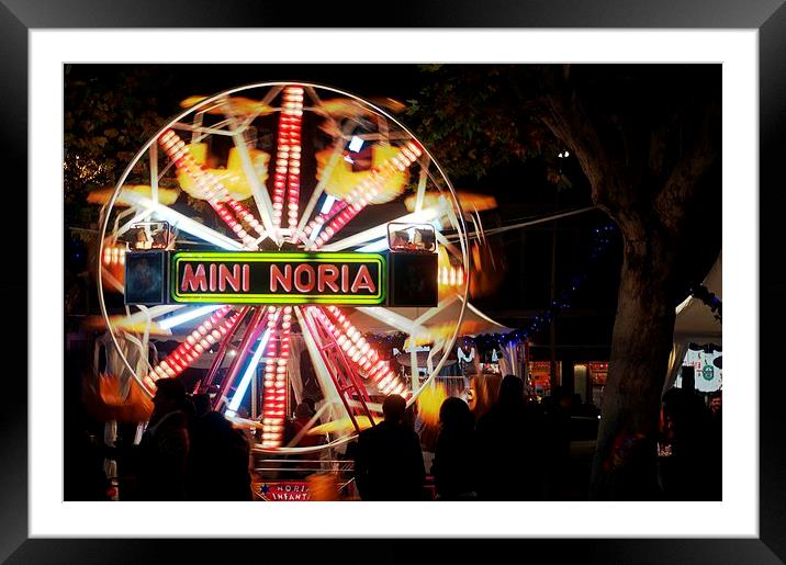 Ferris wheel at full speed 1 Framed Mounted Print by Jose Manuel Espigares Garc
