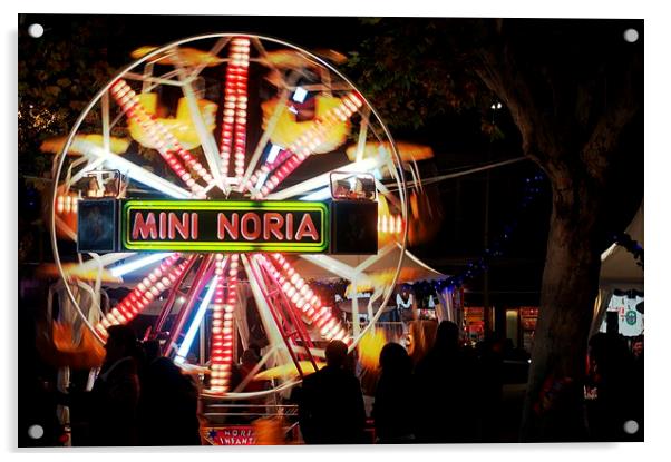 Ferris wheel at full speed 1 Acrylic by Jose Manuel Espigares Garc