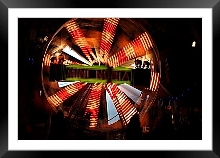 Ferris wheel at full speed 2 Framed Mounted Print by Jose Manuel Espigares Garc