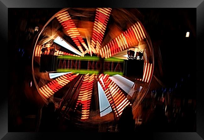 Ferris wheel at full speed 2 Framed Print by Jose Manuel Espigares Garc
