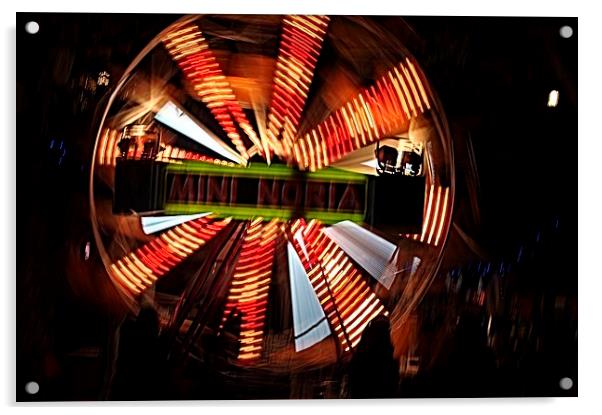 Ferris wheel at full speed 2 Acrylic by Jose Manuel Espigares Garc