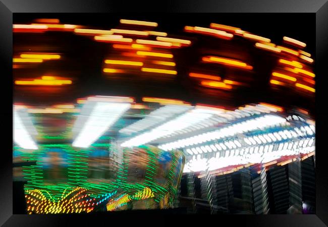 Roundabout at full speed 2 Framed Print by Jose Manuel Espigares Garc