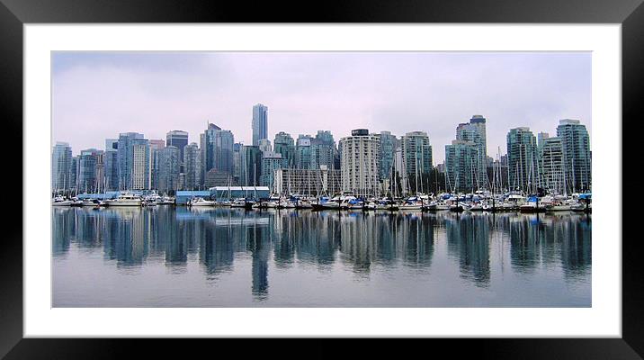 Vancouver Skyline Framed Mounted Print by Ruth Hallam