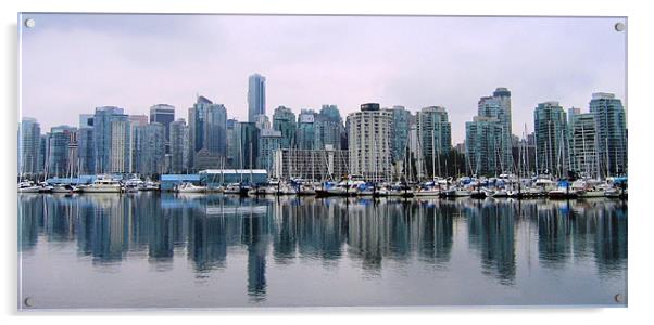 Vancouver Skyline Acrylic by Ruth Hallam