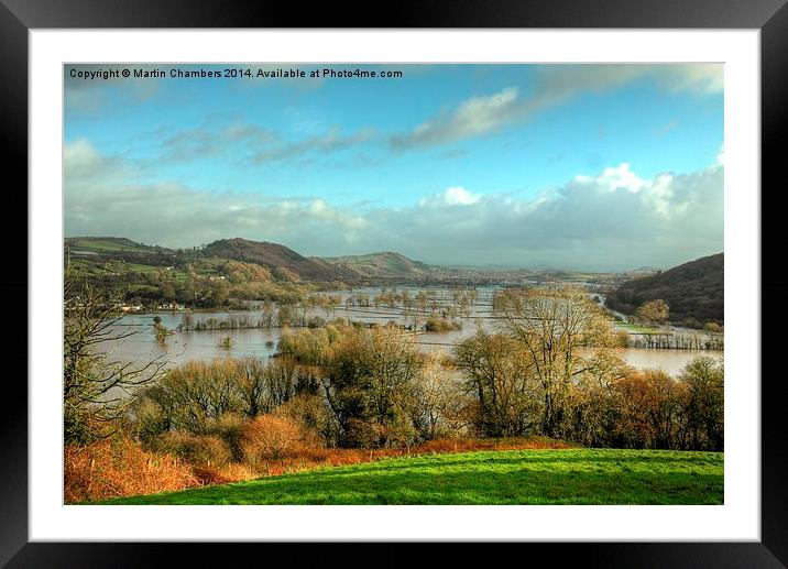 Towy Valley Floods 2014 Framed Mounted Print by Martin Chambers