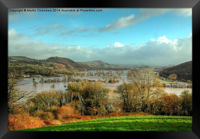 Towy Valley Floods 2014 Framed Print by Martin Chambers