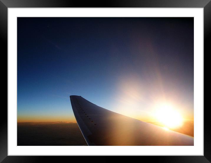 Sun flare-wing Framed Mounted Print by Alan Pickersgill