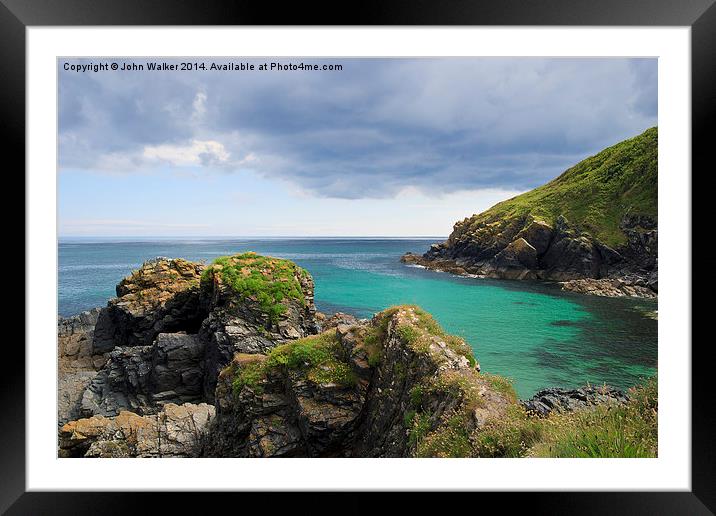 Cornish Coastline Framed Mounted Print by John B Walker LRPS