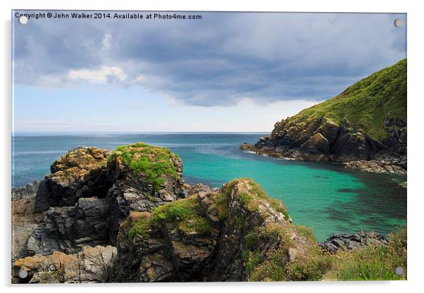 Cornish Coastline Acrylic by John B Walker LRPS