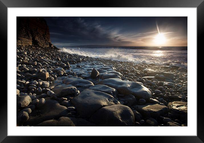 Nash Point sunset Framed Mounted Print by Leighton Collins