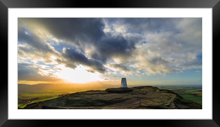 On top of Roseberry Topping Framed Mounted Print by Greg Marshall