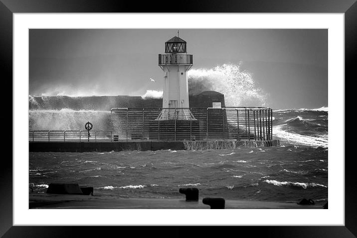 Ardrossan Lighthouse Versus the Sea Framed Mounted Print by Fiona Messenger