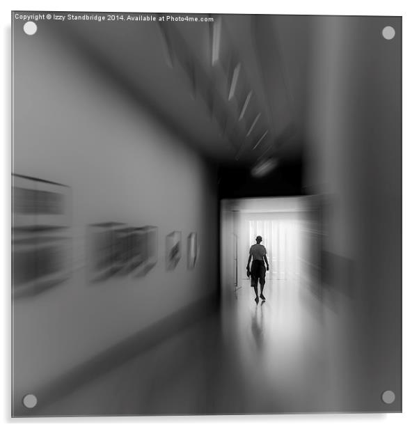 Time warp man in gallery Acrylic by Izzy Standbridge