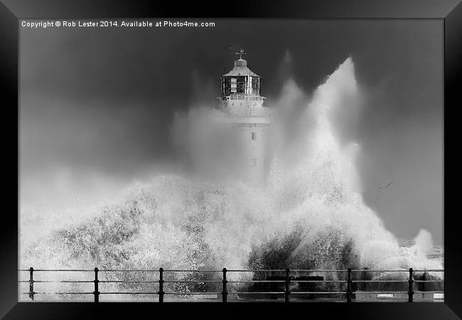 Water explosion Framed Print by Rob Lester