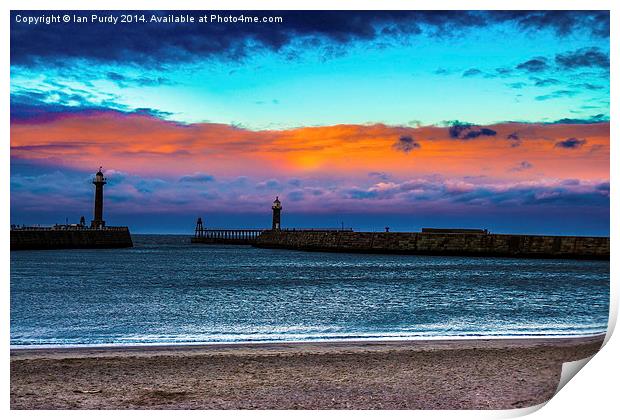Whitby Lighthouse Print by Ian Purdy
