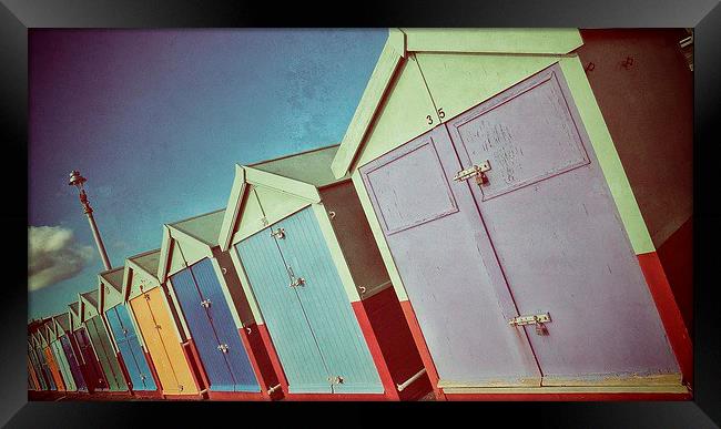 Brighton Beach Huts Framed Print by Scott Anderson